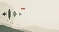 Illustration of a waveform turning into a quotation mark